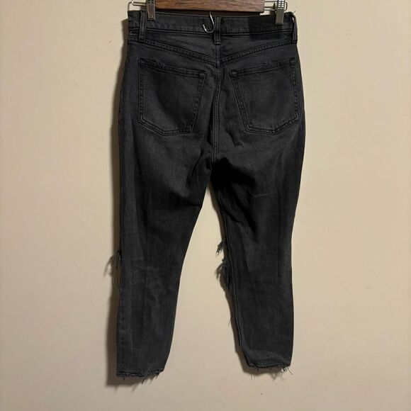Abercrombie & Fitch The Skinny High Rise Gray Black Distressed Knee Size 4 (27S) - Picture 6 of 10